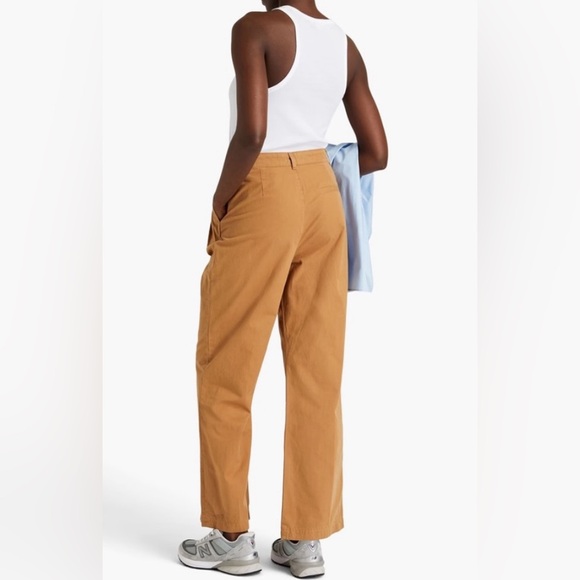 FRAME Pleated cotton-twill wide-leg pants 27 Camel - Picture 2 of 9